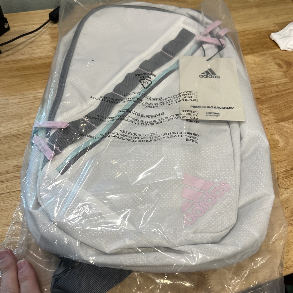 Adidas Prime Sling Backpack White Grey Orchid Fusion Purple Bag 5156602